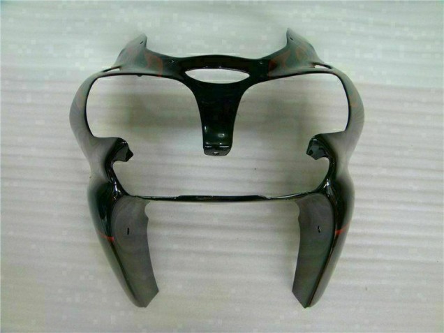 Black Red Flame 2000-2002 Kawasaki ZX6R Motorcycle Fairings Black Red Flame 2000-2002 Kawasaki ZX6R Motorcycle Fairings