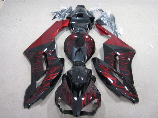 Black Red Flame 2004-2005 Honda CBR1000RR Motorcycle Fairing