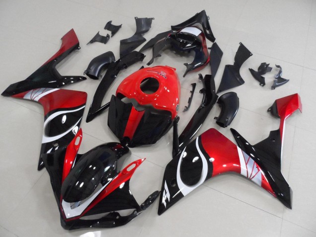Black Red Glossy 2007-2008 Yamaha YZF R1 Motorcycle Fairings