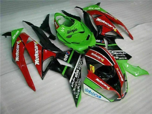 Black Red Green Motocard 2009-2012 Kawasaki ZX6R Motorcycle Fairings Black Red Green Motocard 2009-2012 Kawasaki ZX6R Motorcycle Fairings