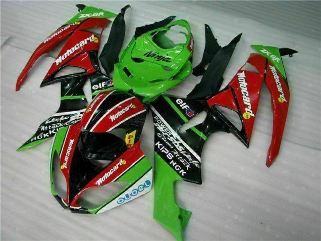 Black Red Green Motocard 2009-2012 Kawasaki ZX6R Motorcycle Fairings Black Red Green Motocard 2009-2012 Kawasaki ZX6R Motorcycle Fairings