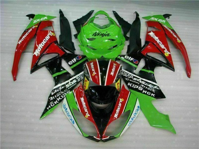Black Red Green Motocard 2009-2012 Kawasaki ZX6R Motorcycle Fairings Black Red Green Motocard 2009-2012 Kawasaki ZX6R Motorcycle Fairings