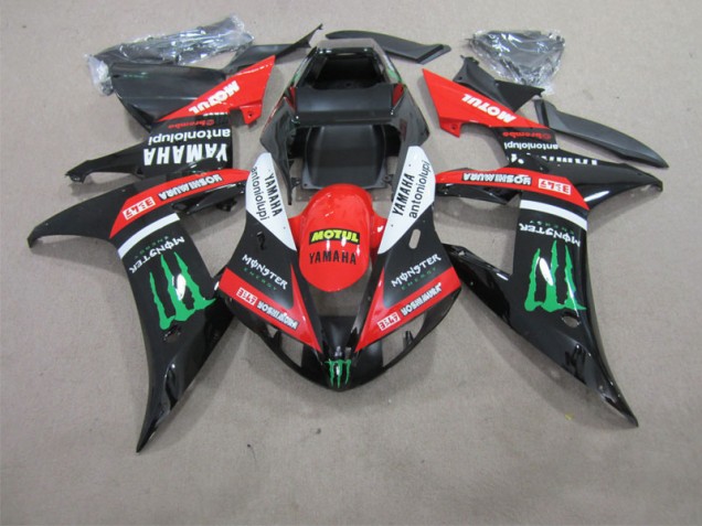 Black Red Motul 2002-2003 Yamaha YZF R1 Motorcycle Fairings Black Red Motul 2002-2003 Yamaha YZF R1 Motorcycle Fairings