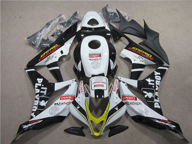 Black Red White DENSO 2007-2008 Honda CBR600RR Motorcycle Fairings