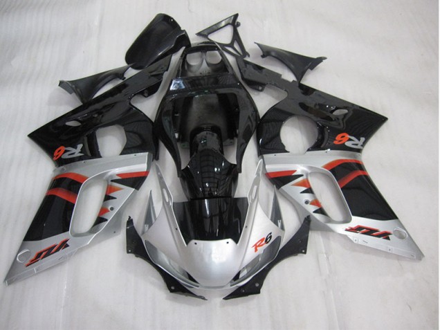 Black Silver 1998-2002 Yamaha YZF R6 Motorcycle Fairing Black Silver 1998-2002 Yamaha YZF R6 Motorcycle Fairing