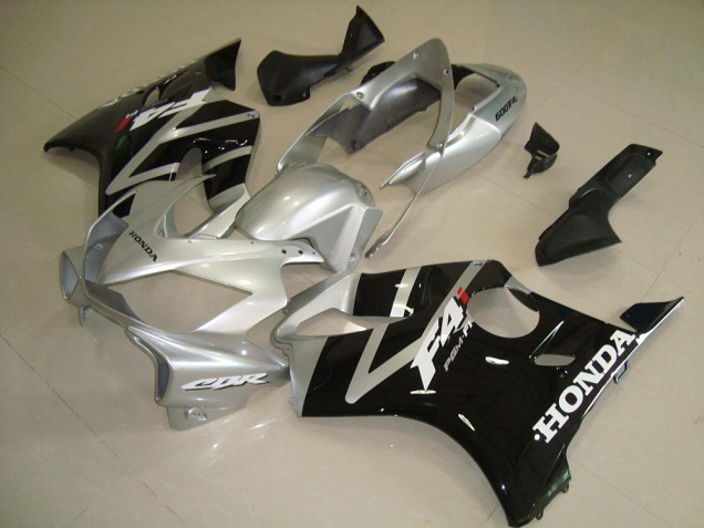 Black Silver 2004-2007 Honda CBR600 F4i Motorcycle Bodywork