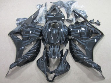 Black Silver Flame 2009-2012 Honda CBR600RR Motorcycle Fairings