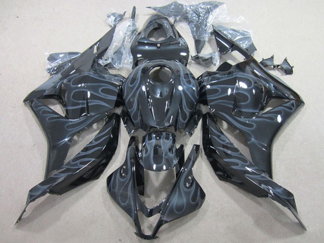 Black Silver Flame 2009-2012 Honda CBR600RR Motorcycle Fairings Black Silver Flame 2009-2012 Honda CBR600RR Motorcycle Fairings