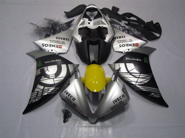 Black Silver Iveco Yamalube Monster 2012-2014 Yamaha YZF R1 Motorcycle Fairings Black Silver Iveco Yamalube Monster 2012-2014 Yamaha YZF R1 Motorcycle Fairings