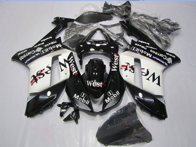 Black West Mobil 2007-2008 Kawasaki ZX6R Motorcycle Fairings Black West Mobil 2007-2008 Kawasaki ZX6R Motorcycle Fairings