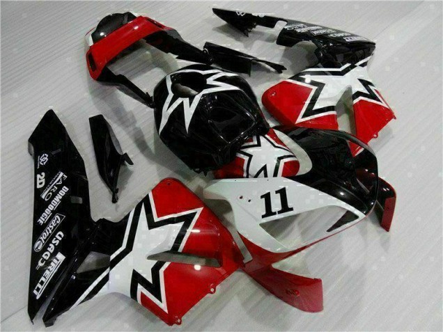 Black White 11 2003-2004 Honda CBR600RR Motorcycle Fairings
