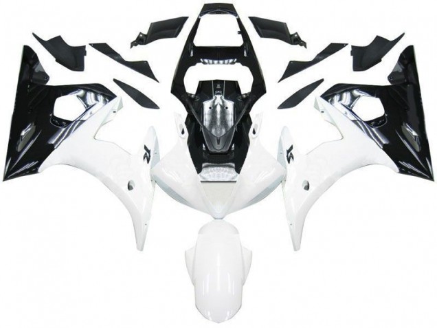 Black White 2003-2005 Yamaha YZF R6 Motorcycle Fairings