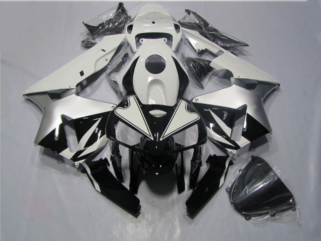Black White 2005-2006 Honda CBR600RR Motorcycle Fairings