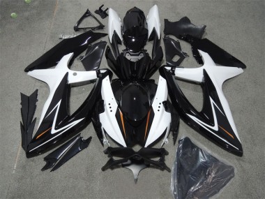Black White 2008-2010 Suzuki GSXR 600 Motorcycle Fairings