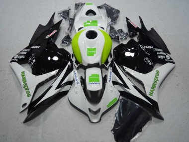 Black White Green Hannspree 2009-2012 Honda CBR600RR Motorcycle Fairings