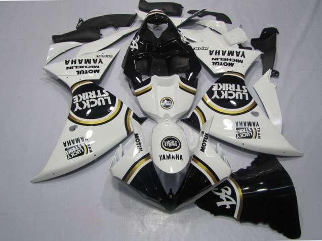 Black White Lucky Strike 2009-2011 Yamaha YZF R1 Motorcycle Fairings Black White Lucky Strike 2009-2011 Yamaha YZF R1 Motorcycle Fairings