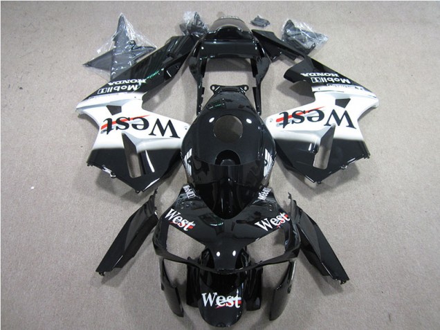 Black White West 2005-2006 Honda CBR600RR Motorcycle Fairings