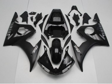 Black with Silver Decals 2003-2005 Yamaha YZF R6 Motorcycle Fairings