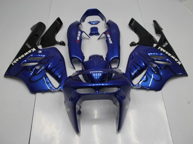 Blue Black Flame 1994-1997 Kawasaki ZX9R Motorcycle Fairings
