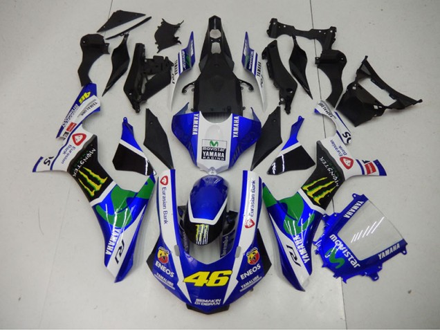Blue Blue White ENEOS Movistar 46 2015-2019 Yamaha YZF R1 Motorcycle Fairings