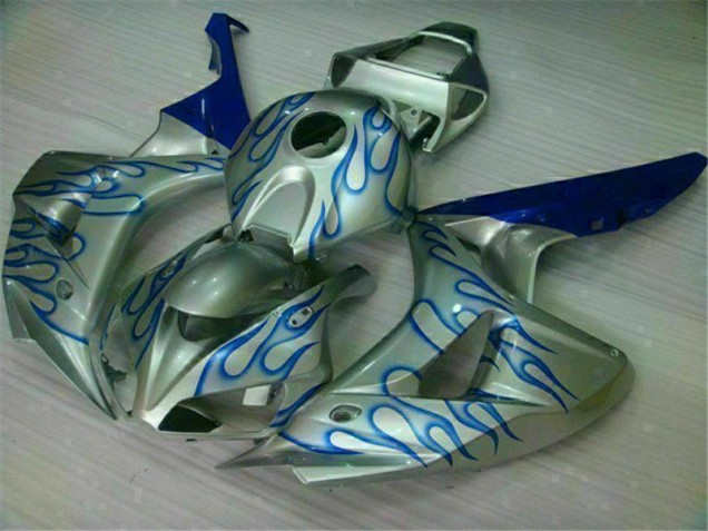 Blue Flame Silver 2006-2007 Honda CBR1000RR Motorcycle Fairings Blue Flame Silver 2006-2007 Honda CBR1000RR Motorcycle Fairings