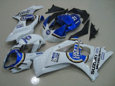 Blue Lucky Strike 2007-2008 Suzuki GSXR 1000 Motorcycle Fairings