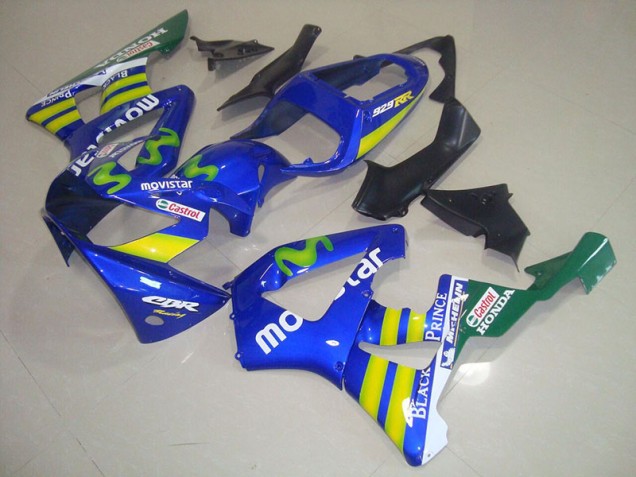 Blue Movistar Castrol 2000-2001 Honda CBR900RR 929 Motorcycle Fairings