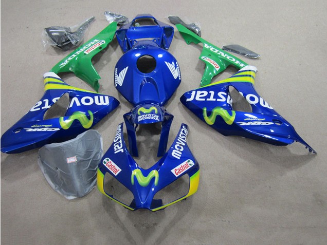 Blue Movistar Castrol 2006-2007 Suzuki GSXR 600 Motorcycle Fairings Blue Movistar Castrol 2006-2007 Suzuki GSXR 600 Motorcycle Fairings