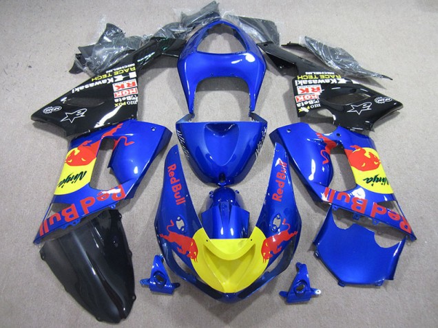 Blue Red Bull Ninja 2005-2006 Kawasaki ZX6R Motorcycle Fairings Blue Red Bull Ninja 2005-2006 Kawasaki ZX6R Motorcycle Fairings