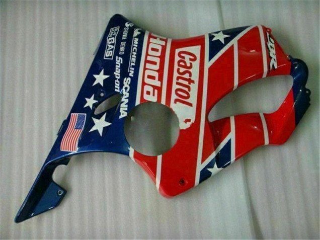 Blue Red Castrol Cycle World 2004-2007 Honda CBR600 F4i Motorcycle Fairings