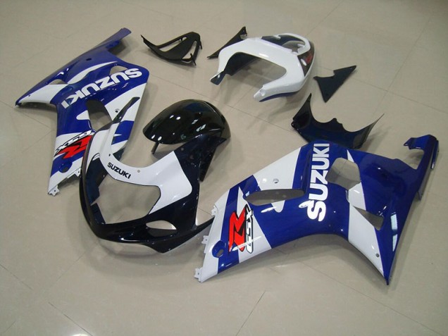Blue White 2001-2003 Suzuki GSXR 750 Motorcycle Fairing