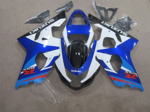 Blue White 2004-2005 Suzuki GSXR 600 Motorcycle Fairing