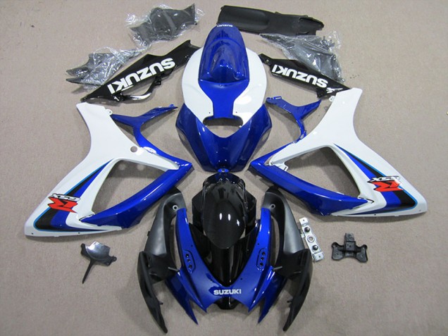 Blue White 2006-2007 Suzuki GSXR 600 Full Motorcycle Fairing Kits