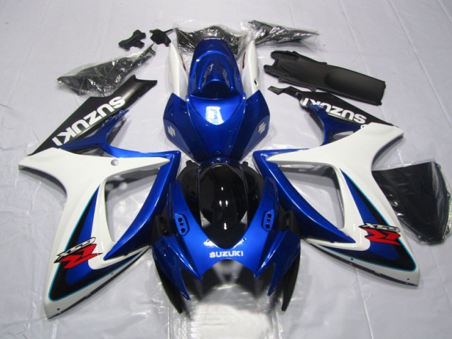 Blue White 2006-2007 Suzuki GSXR 600 Motorcycle Fairing