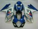 Blue White 2007-2008 Suzuki GSXR 1000 Full Motorcycle Fairing Kits