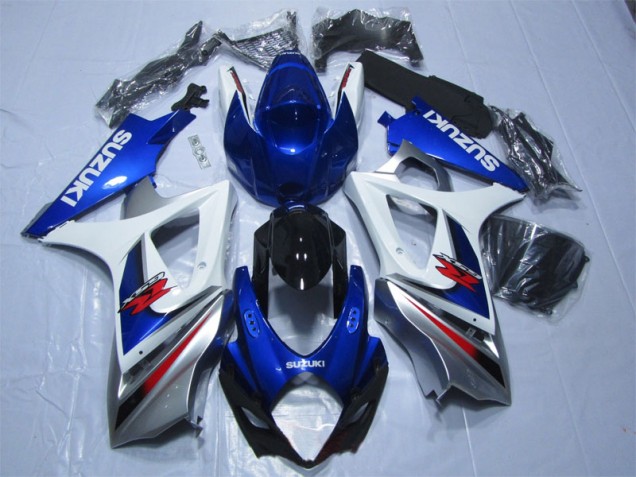 Blue White 2007-2008 Suzuki GSXR 1000 Motorcycle Fairing