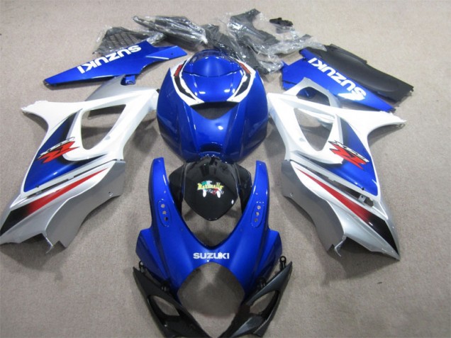 Blue White 2007-2008 Suzuki GSXR 1000 Motorcycle Fairings