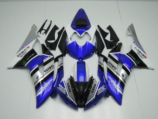 Blue White ENEOS Monster 2008-2016 Yamaha YZF R6 Motorcycle Fairings