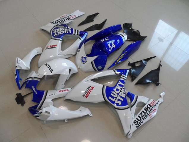 Blue White Lucky Strike Motul 34 2006-2007 Suzuki GSXR 750 Motorcycle Fairings