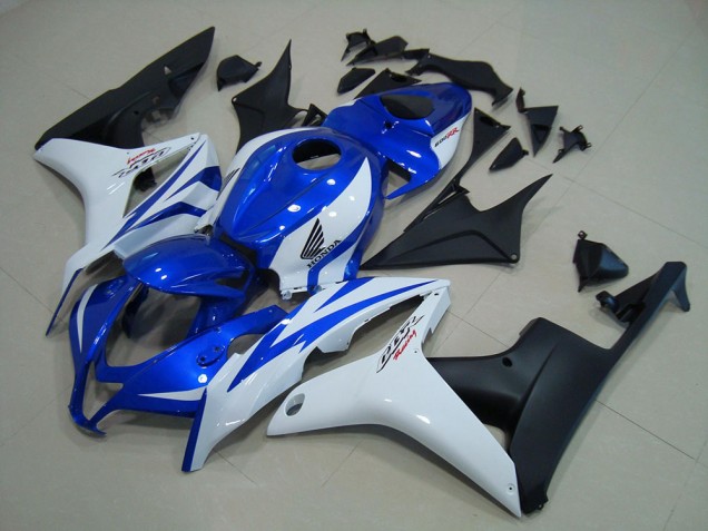 Blue White Matte Black 2007-2008 Honda CBR600RR Motorcycle Fairings
