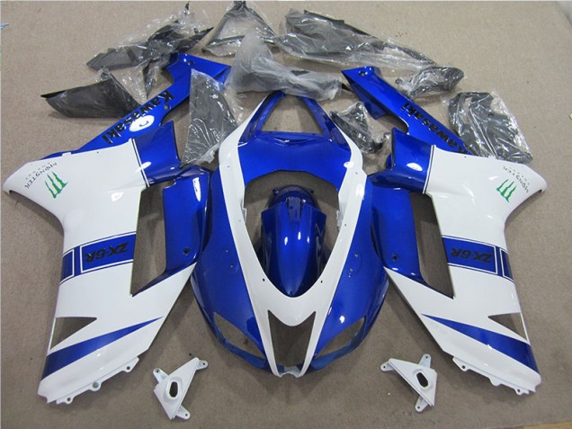 Blue White Monster 2007-2008 Kawasaki ZX6R Motorcycle Fairings Blue White Monster 2007-2008 Kawasaki ZX6R Motorcycle Fairings