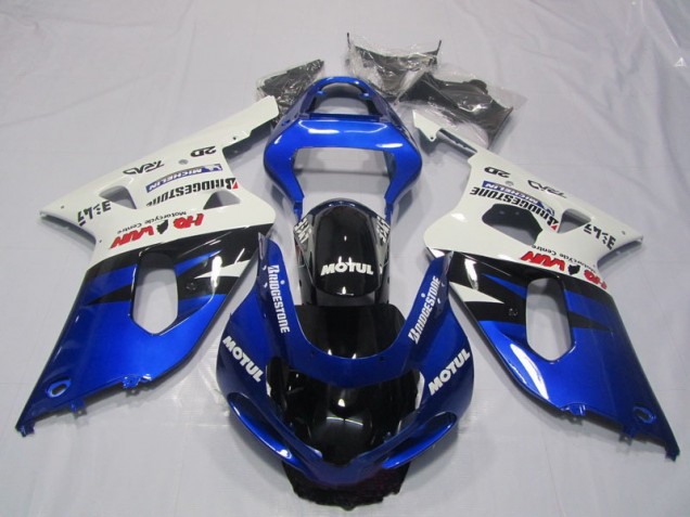 Blue White Motul 2001-2003 Suzuki GSXR 600 Motorcycle Fairings