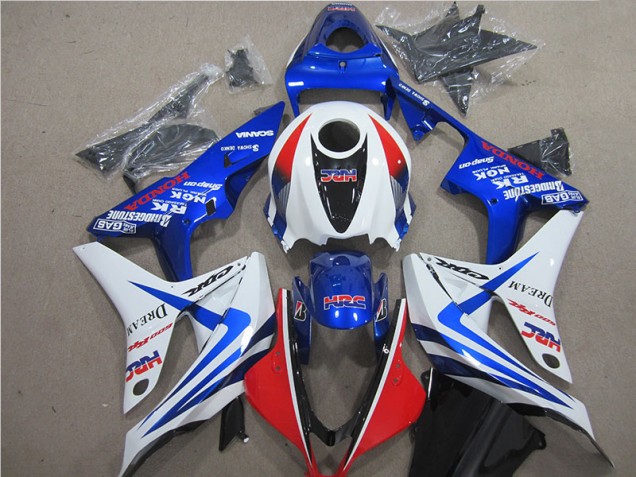 Blue White Red HRC 2007-2008 Honda CBR600RR Motorcycle Fairings Blue White Red HRC 2007-2008 Honda CBR600RR Motorcycle Fairings