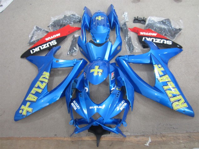 Blue Yellow Rizla White Motul 2008-2010 Suzuki GSXR 600 Motorcycle Fairings