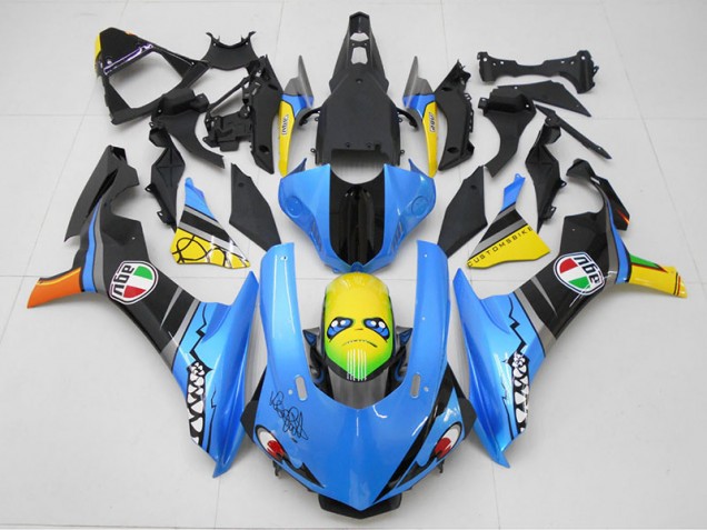 Blue Yellow Shark 2015-2019 Yamaha YZF R1 Motorcycle Fairings Blue Yellow Shark 2015-2019 Yamaha YZF R1 Motorcycle Fairings