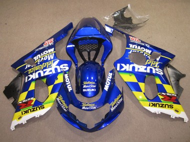 Blue Yellow Telefumica Movistar 2000-2002 Suzuki GSXR 1000 Motorcycle Fairings