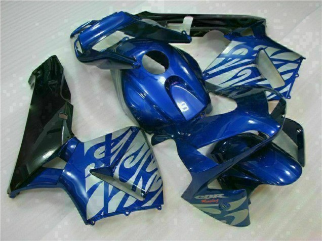 Blue with Silver Flame 2003-2004 Honda CBR600RR Motorcycle Fairings