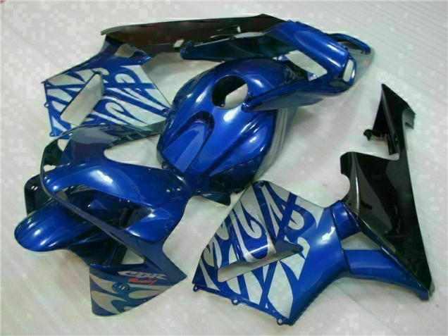Blue with Silver Flame 2003-2004 Honda CBR600RR Motorcycle Fairings