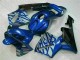 Blue with Silver Flame 2003-2004 Honda CBR600RR Motorcycle Fairings