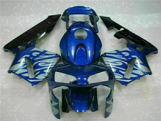 Blue with Silver Flame 2003-2004 Honda CBR600RR Motorcycle Fairings